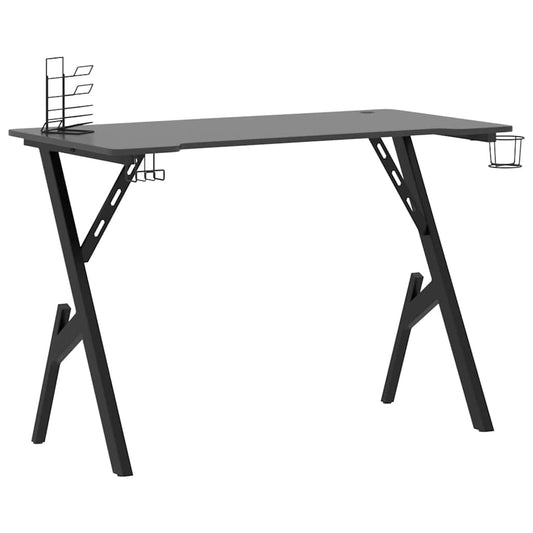 Gaming Desk Black Engineered wood, iron Medium Ergonomic