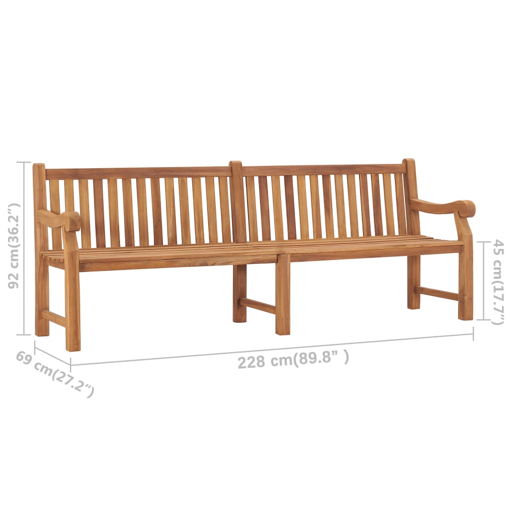 Garden Bench Teak Solid Teak Wood Extra Large Rectangular
