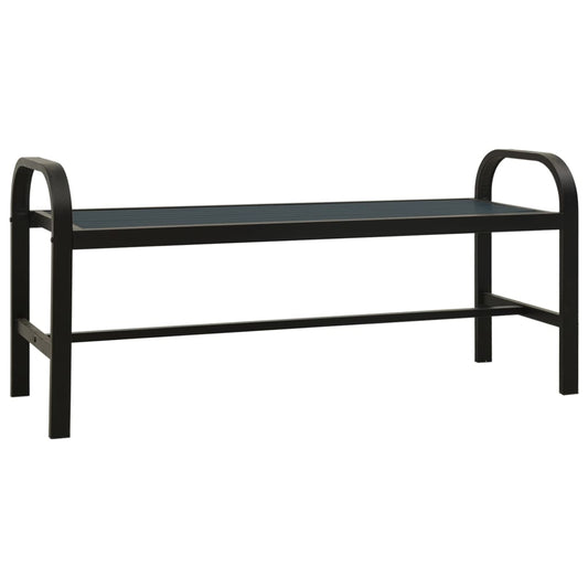 Garden Bench Black Steel, WPC Standard Durable Garden Bench