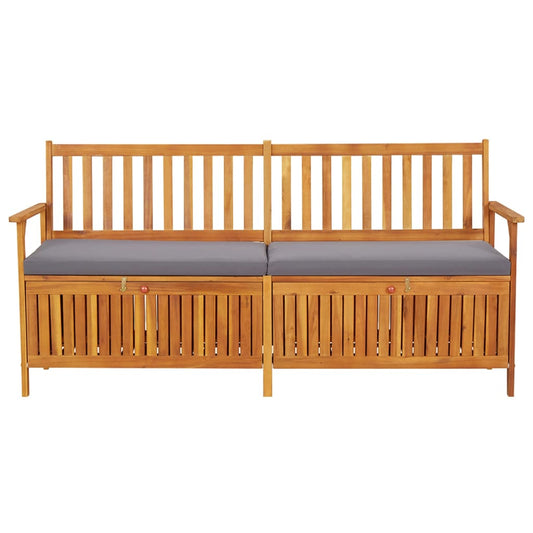 Bench Black Solid Acacia wood 67 in Storage Bench Rectangular