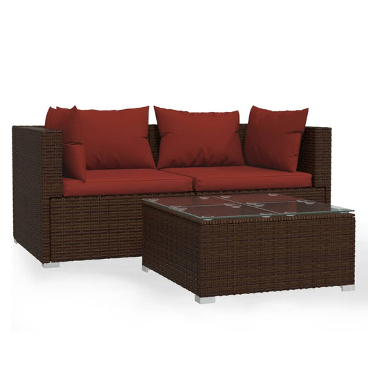 Garden Lounge Set Brown PE rattan Medium Modular