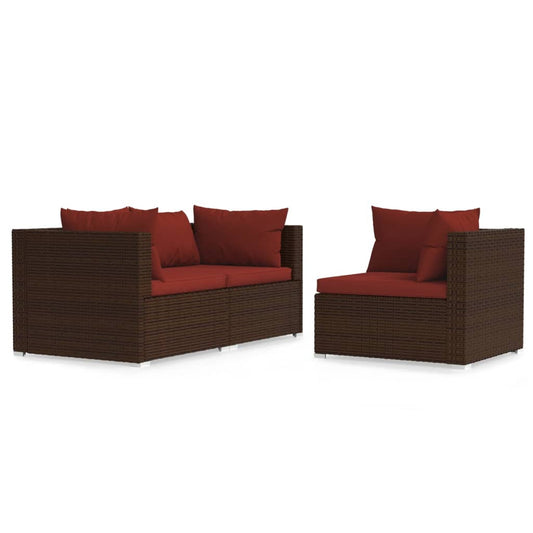 Garden Lounge Set Brown, Cinnamon Red