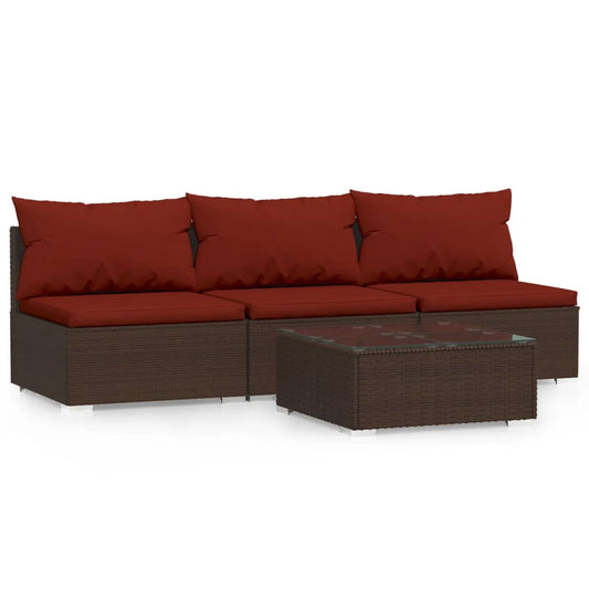 Garden Lounge Set Brown PE rattan Medium Modular