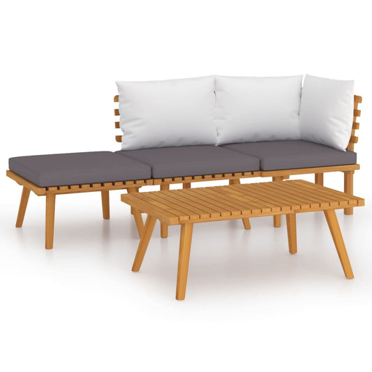 Garden Lounge Set Dark grey, white