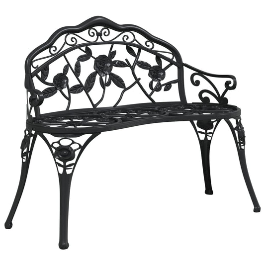 Garden Bench Black Cast Aluminum, Cast Iron Medium
