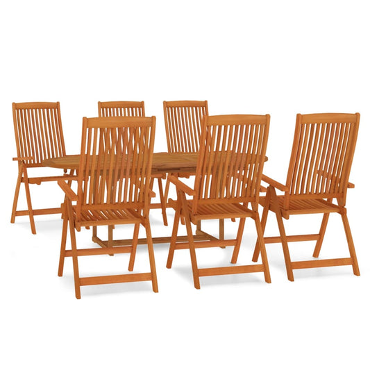 Garden Dining Set Reddish-brown Solid eucalyptus wood Medium