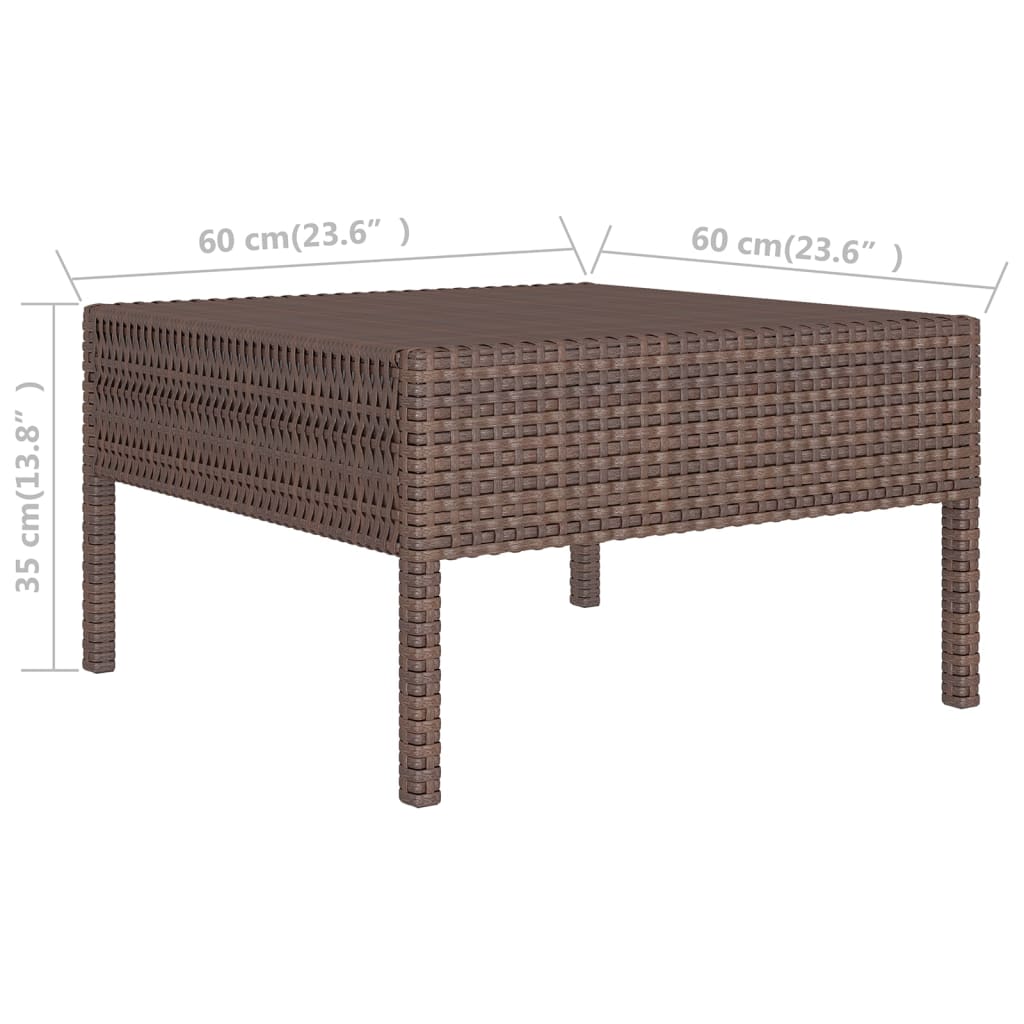Garden Lounge Set Brown PE Rattan Medium Removable Covers