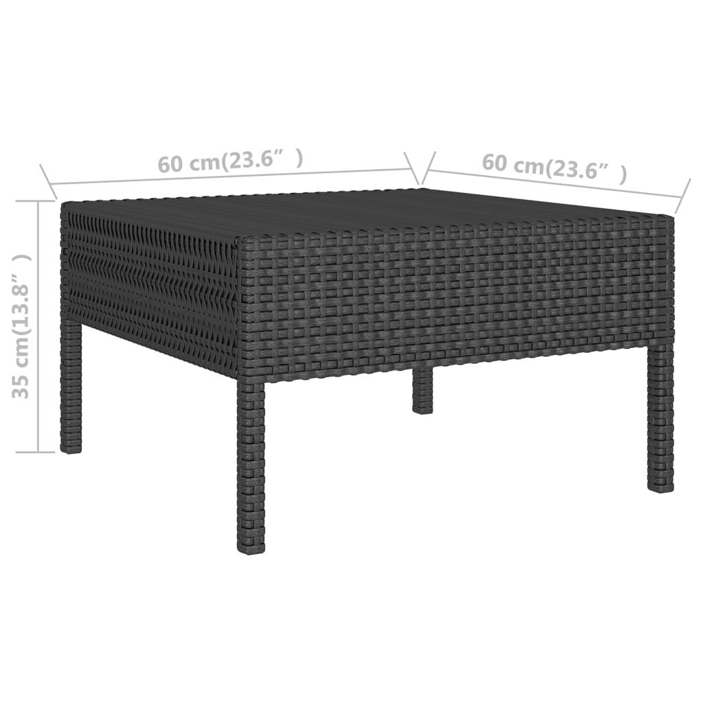 Garden Lounge Set Black with cream white cushions