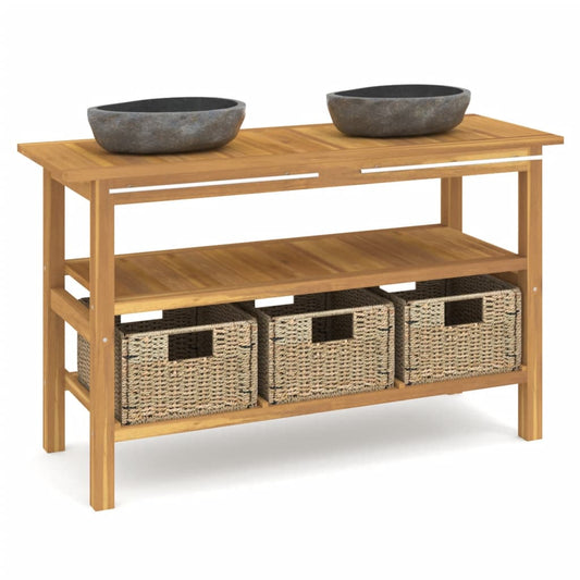 Vanity Cabinet With Sink Teak Wood, Black Teak Wood Large