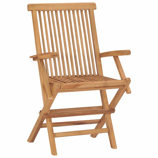 Garden Chair Set of 6 Brown Solid Teak Wood Standard Foldable
