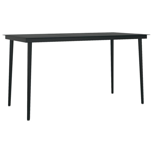Garden Dining Table Black Powder-coated steel, Tempered glass Large