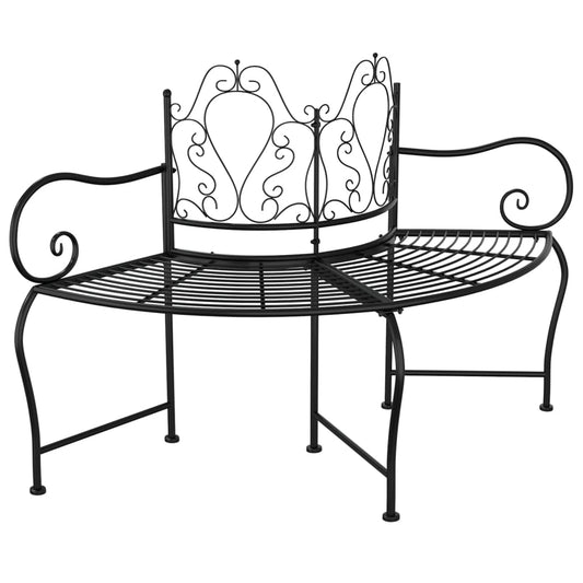 Tree Bench Black Steel 59 in diameter Durable Tree Bench