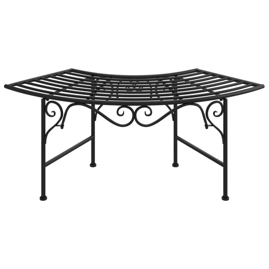 Tree Bench Black Steel Medium Durable Circular Tree Bench