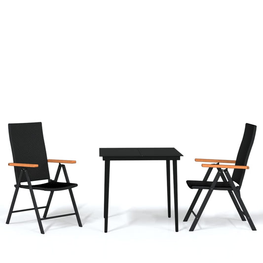 Garden Dining Set Black