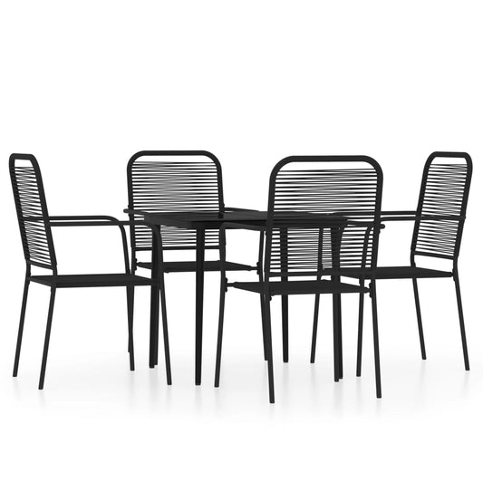 Dining Set Black Powder-coated steel, glass, cotton rope Standard