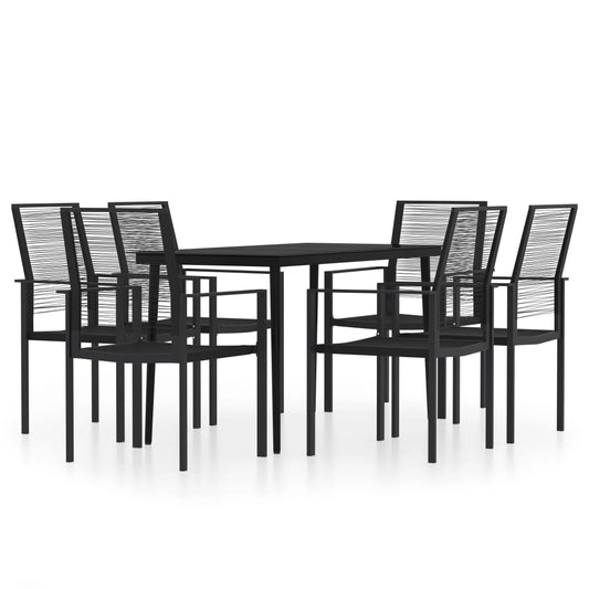 Dining Set Black Powder-coated steel Large Durable Dining Set