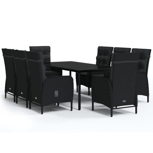Garden Dining Set Black