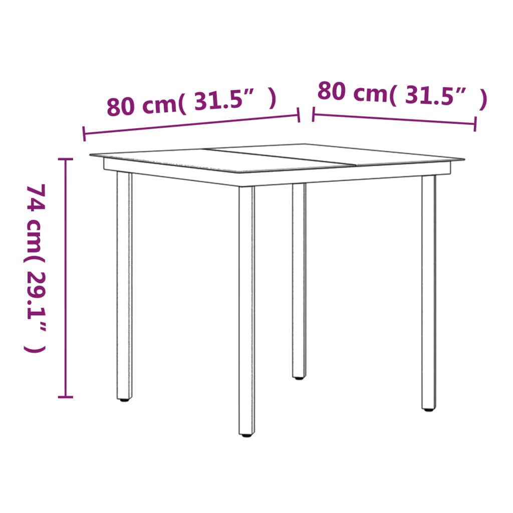 Garden Dining Set Grey and Black
