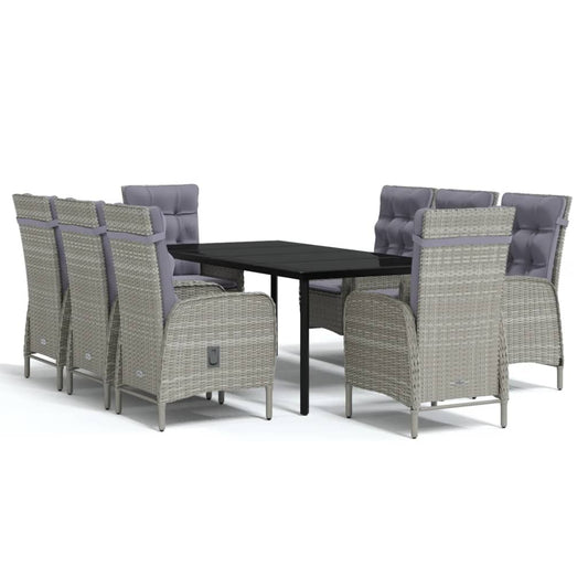 Garden Dining Set Grey PE rattan 78.7 x 39.4 x 29.1 in Ergonomic