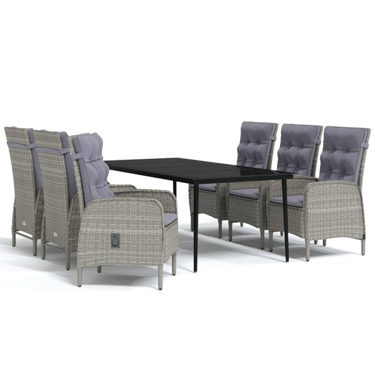 Garden Dining Set Grey and Black