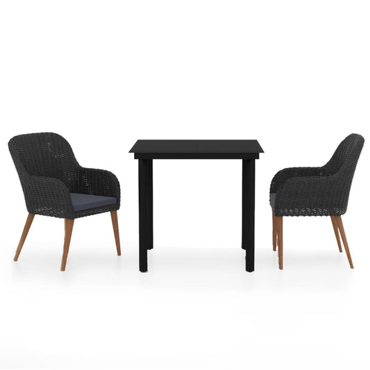 Garden Dining Set Black, Dark Grey