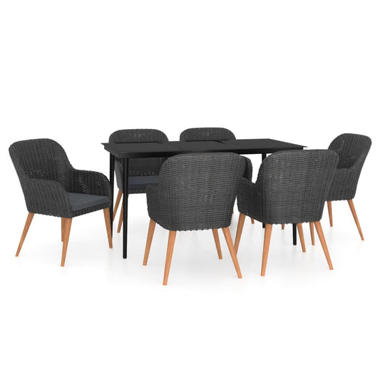 Garden Dining Set Black