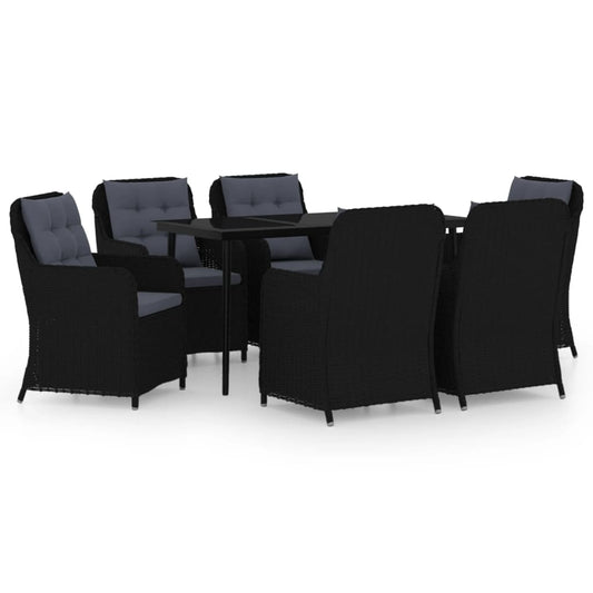 Garden Dining Set Black, Dark Grey