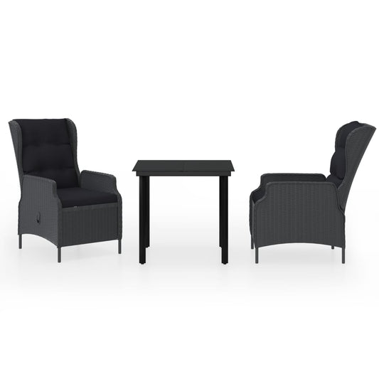 Garden Dining Set Dark Grey Powder-coated steel Medium