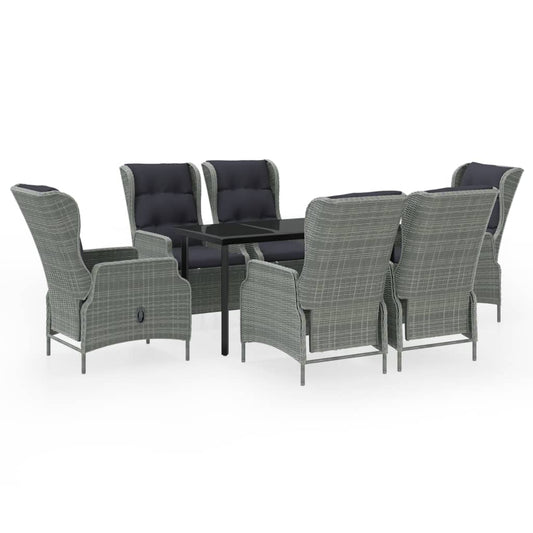 Garden Dining Set Light Grey, Black