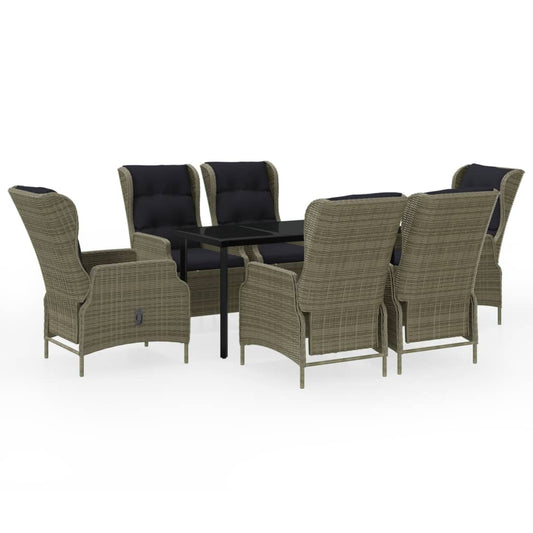 Garden Dining Set Brown, Black