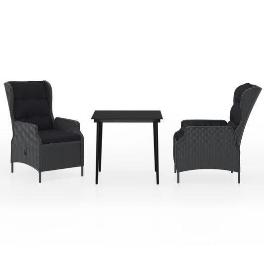 Garden Dining Set Dark Grey Powder-Coated Steel Compact