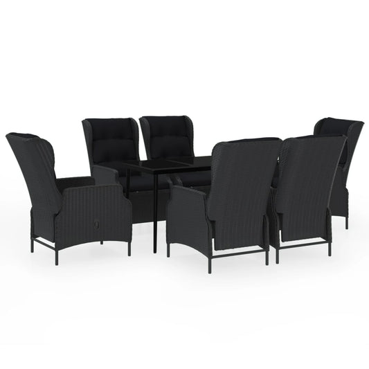 Garden Dining Set Dark Grey, Black
