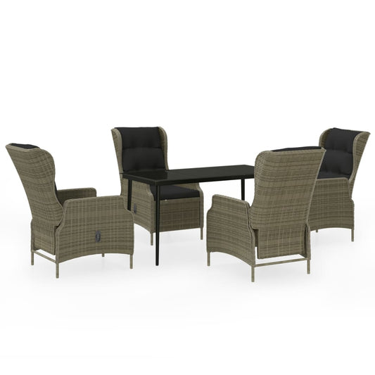 Garden Dining Set Brown PE Rattan Medium Garden Dining Set