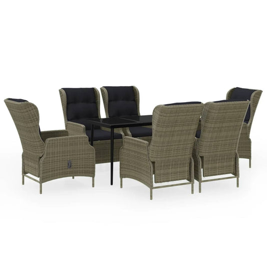 Garden Dining Set Brown, Black