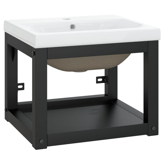 Washbasin Frame With Basin Black and White
