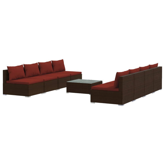 Garden Lounge Set Brown, Cinnamon Red