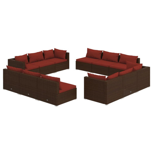 Garden Lounge Set Brown, Cinnamon red