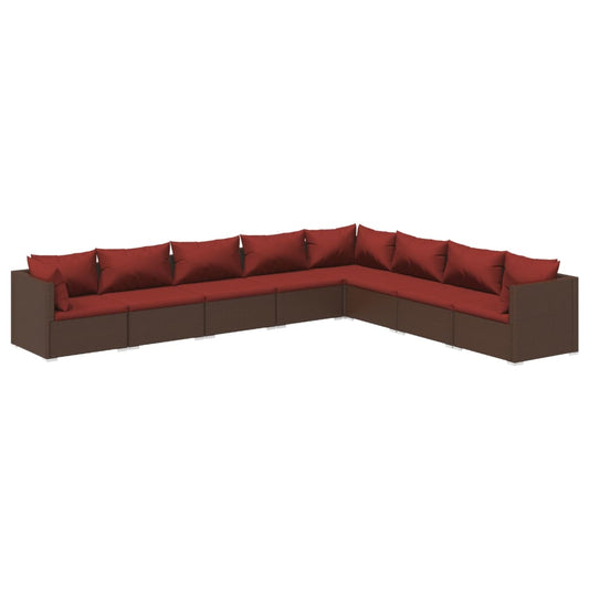 Garden Lounge Set Brown PE rattan Large Modular