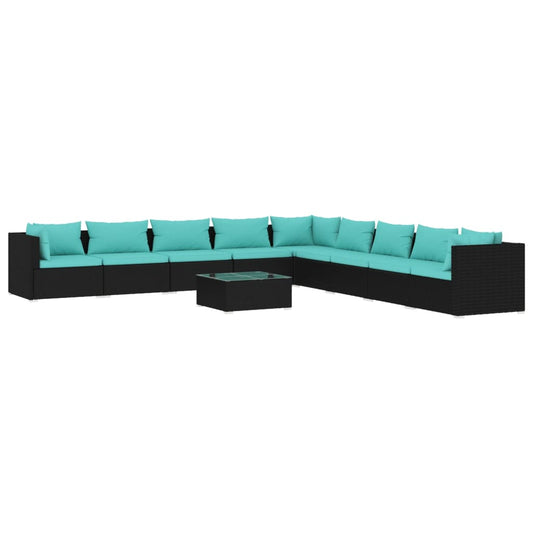 Garden Lounge Set Black