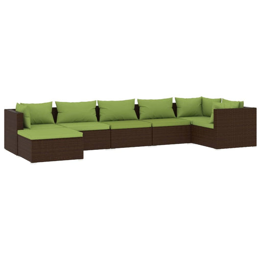 Garden Lounge Set Brown, Green