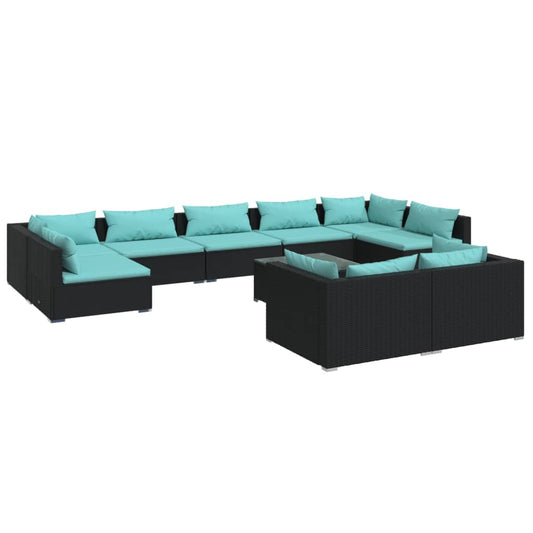 Garden Lounge Set Black