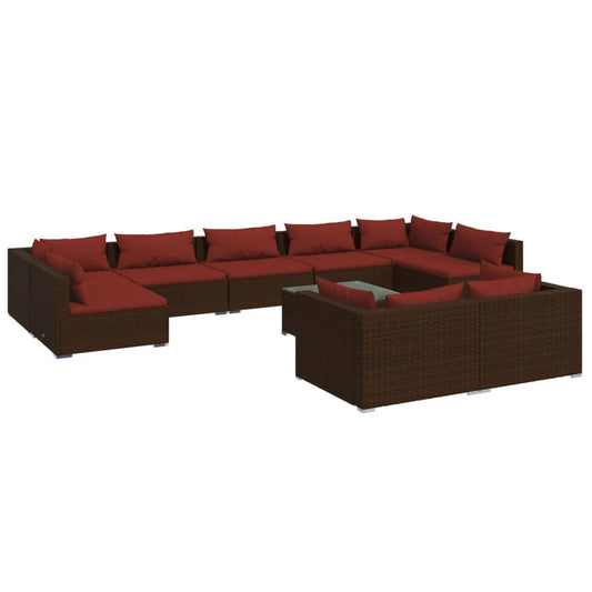 Garden Lounge Set Brown, Cinnamon Red