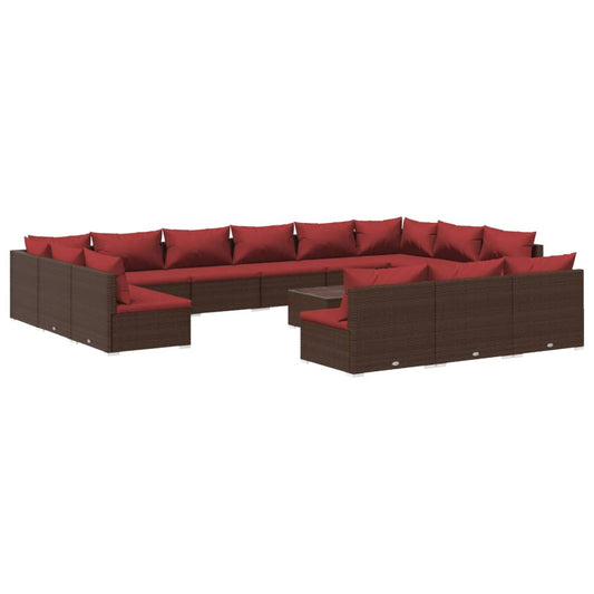 Garden Lounge Set Brown, Cinnamon Red