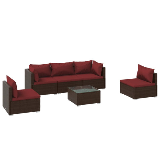 Garden Lounge Set Brown PE Rattan Large Modular