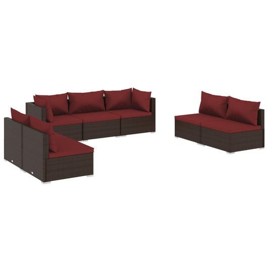 Garden Lounge Set Brown PE rattan Large Modular