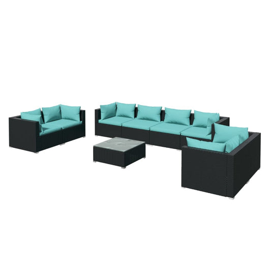 Garden Lounge Set Black