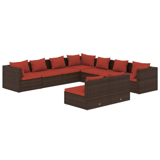 Garden Lounge Set Brown,Cinnamon red