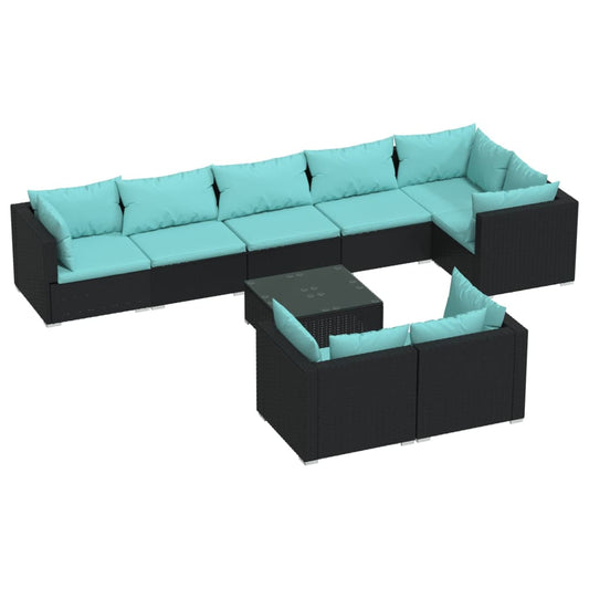 Garden Lounge Set Black