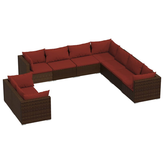 Garden Lounge Set Brown, Cinnamon Red