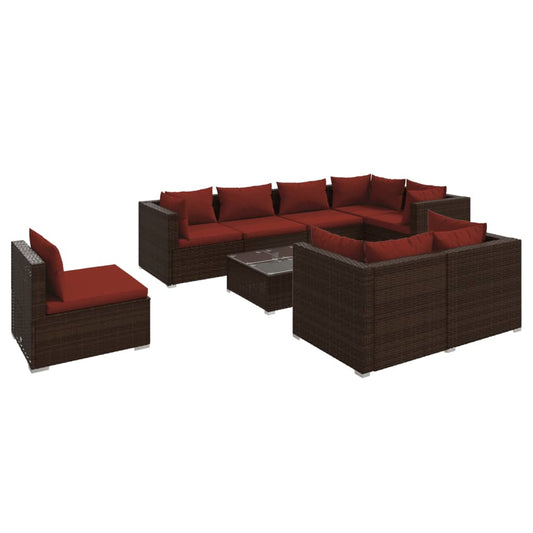 Garden Lounge Set Brown, Cinnamon Red
